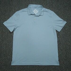 Burlebo Shirt Mens Large Blue Performance Short Sleeve Polo Lightweight